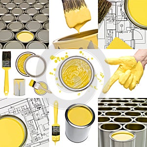 Yellow painting objects