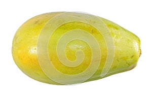 Yellow papaya fruit isolated on white background