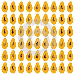 YELLOW PAPAYA ON WHITE SUMMER PATTERN