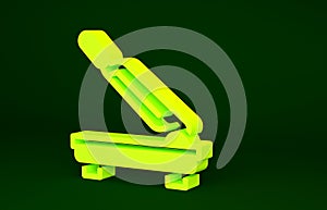 Yellow Paper cutter icon isolated on green background. Minimalism concept. 3d illustration 3D render