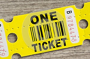 Yellow paper ticket