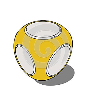yellow paperweight with white circles on its surface photo