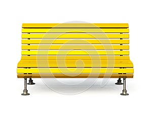 Yellow park bench