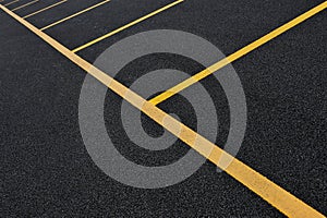 Yellow parking lot lines