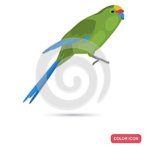 Yellow parrot color flat icon for web and mobile design
