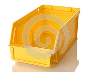 Yellow parts bin photo