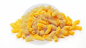 Yellow Pasta On White Background - Creative Commons Attribution