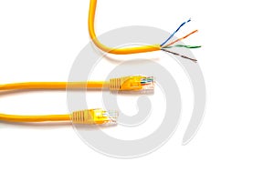 Yellow patch-cords with RJ45 for Lan network