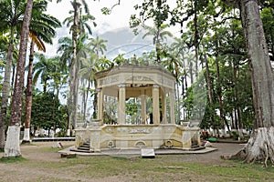 Yellow pavilion in Parque Vargas, City Park in Puerto Limon, Costa Rica