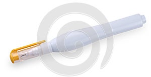The Yellow pen corrector on a white background