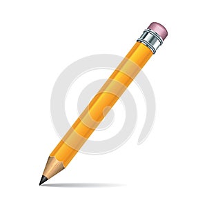 Yellow pencil isolated on white background