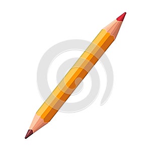 Yellow pencil on white background, sharp tip
