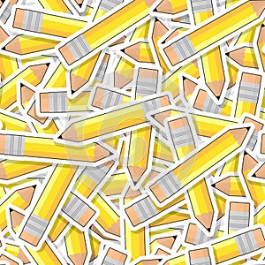 Yellow pencils seamless pattern