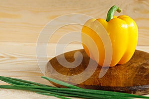 Yellow pepper cutting board kitchen