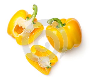 Yellow Peppers Isolated on White Background