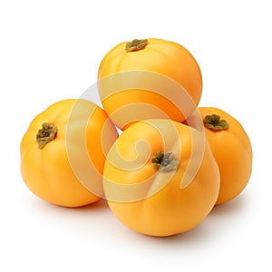 Yellow Persimmons: A Pile Of Soft And Rounded Forms In Neogeo Style