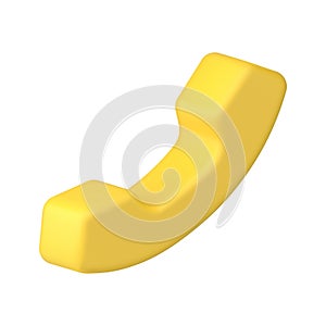 Yellow phone handset 3d icon vector illustration