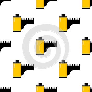 Yellow Photo Roll Film Seamless Pattern