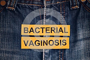 Yellow pieces of paper with the words Bacterial Vaginosis photo