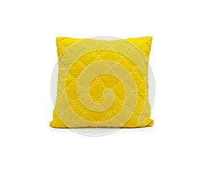 Yellow pillow isolated on white