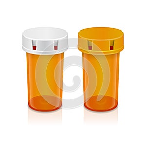 Yellow pills bottle isolated on transparent background