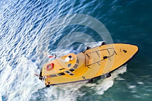 Yellow pilot boat