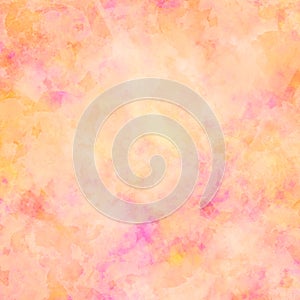 Yellow and pink background with marbled mottled romantic colors and soft blurred watercolor painted texture