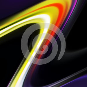 Yellow pink black fluid contrasts shades forms abstract bright vivid background