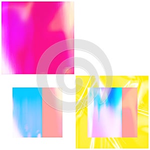 Yellow pink blue Colorful pastel abstract neon modern template background web collage set illustration pink yellow blue