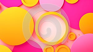 yellow and pink circle ai generated 3D background