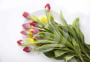 Yellow and Pink Tulips Bouquet