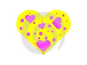 yellow and pink Valentine Heart