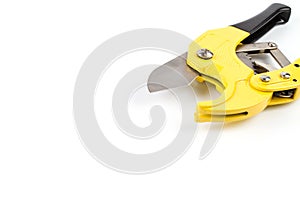 Yellow Pipe cutters with Black rubber handle.