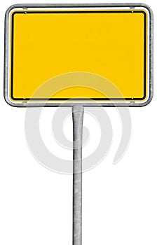 Yellow placement sign (clipping path included)
