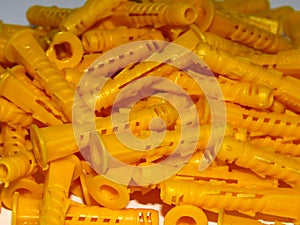 Yellow plastic anchors