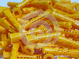 Yellow plastic anchors