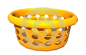 Yellow plastic basket