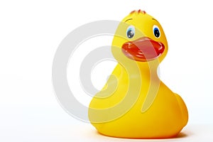 Yellow plastic bathtime duck