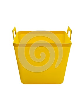 Yellow plastic bucket