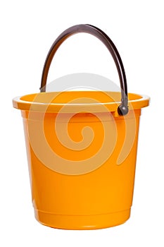 Yellow plastic bucket