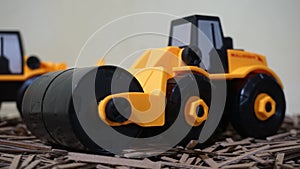 Yellow plastic bulldozer toy15