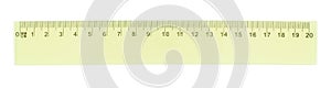 Yellow plastic centimeter ruler