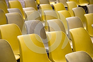 Yellow plastic chairs