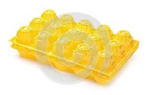 Yellow plastic eggs box