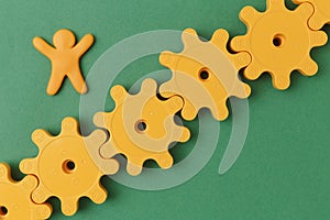 yellow plastic gears