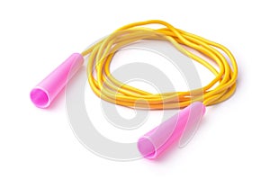 Yellow plastic jump rope