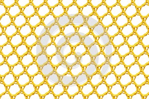 yellow plastic mesh isolated on a white background, pattern