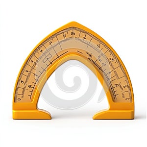 Yellow Protractor Tool for Measuring Angles, Geometry and Engineering