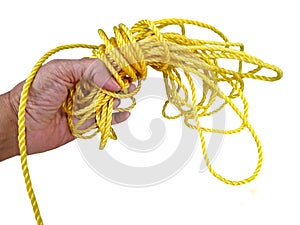 Yellow plastic rope