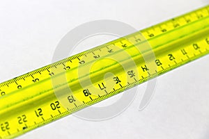 Yellow plastic ruler
